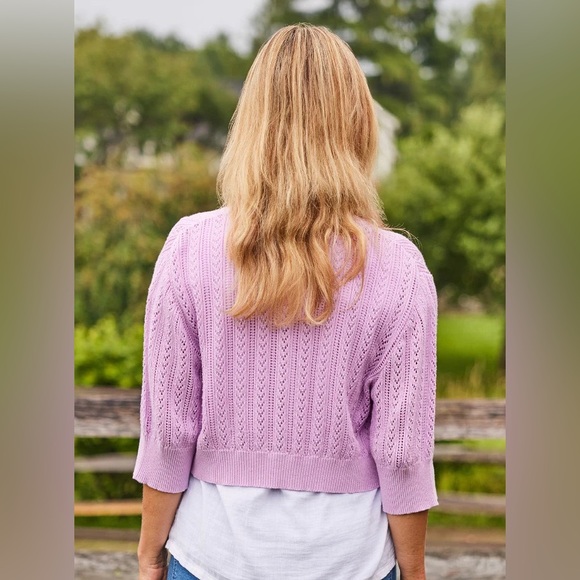 April Cornell Memories Cropped Sweater Orchid Size XL - Picture 6 of 13